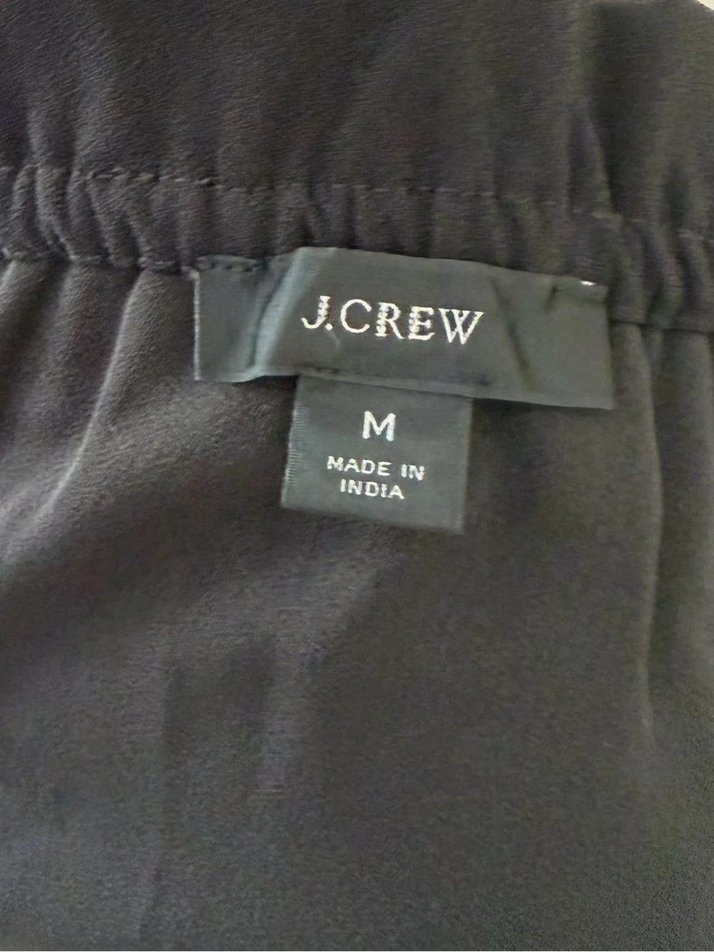J Crew Black Drapey ruffleneck top in 365 crepe Size M